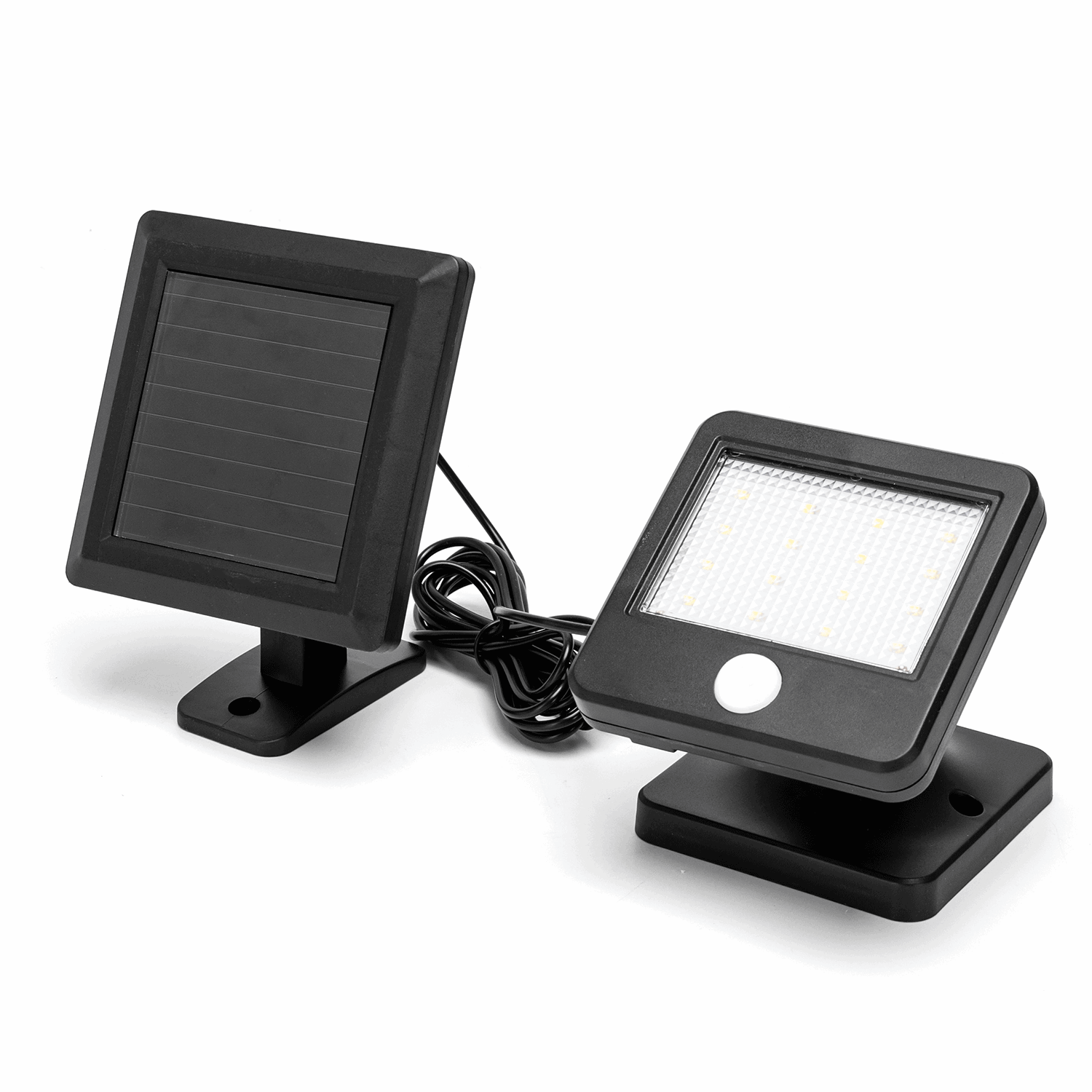 Buitenlamp zwart Solar | LED bouwlamp 0.64W~80 Lumen schijnwerper | daglichtwit 6500K | IP44 - 2 meter kabel - LEDPLANET.NL
