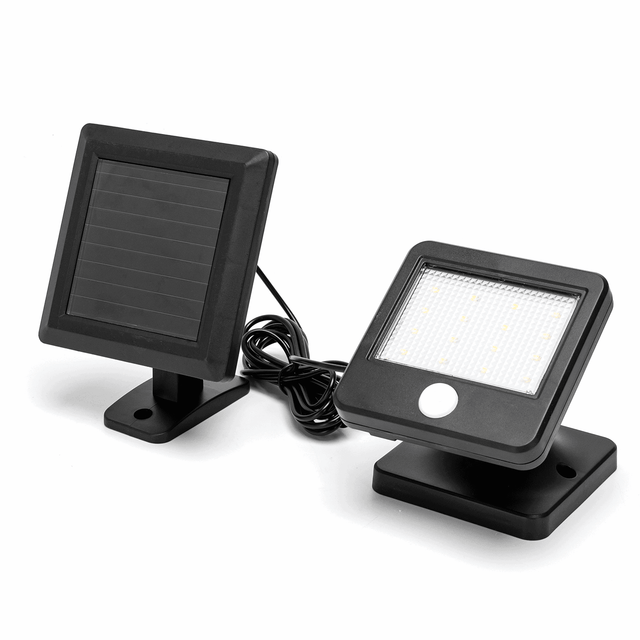 Buitenlamp zwart Solar | LED bouwlamp 0.64W~80 Lumen schijnwerper | daglichtwit 6500K | IP44 - 2 meter kabel - LEDPLANET.NL