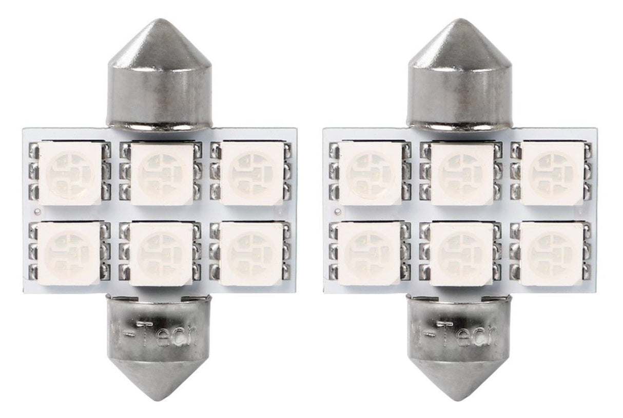 C5W autolamp 2 stuks 31mm blauw | LED festoon SV8.5 0.68W - 12V DC - LEDPLANET.NL