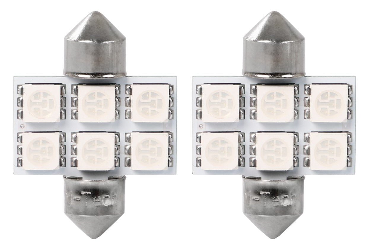 C5W autolamp 2 stuks 31mm blauw | LED festoon SV8.5 0.68W - 12V DC - LEDPLANET.NL