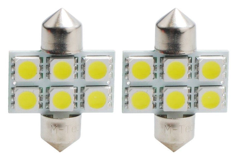 C5W autolamp 2 stuks 31mm wit | LED festoon SV8.5 1.44W - 12V DC - LEDPLANET.NL