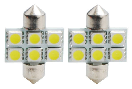 C5W autolamp 2 stuks 31mm wit | LED festoon SV8.5 1.44W - 12V DC - LEDPLANET.NL