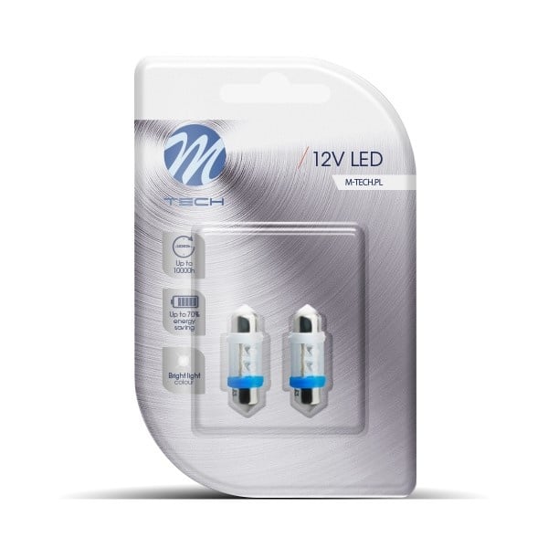 C5W autolamp 2 stuks blauw | LED festoon 31mm | SV8.5 0.49W - 12V DC - LEDPLANET.NL