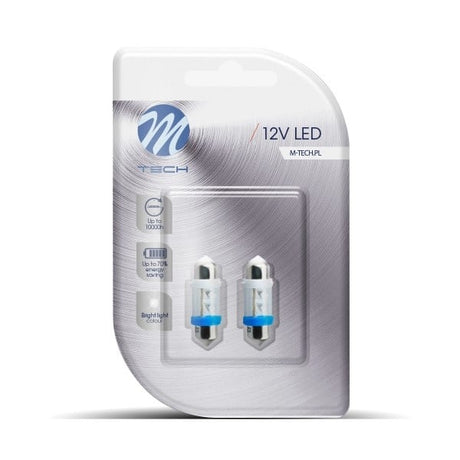 C5W autolamp 2 stuks blauw | LED festoon 31mm | SV8.5 0.49W - 12V DC - LEDPLANET.NL