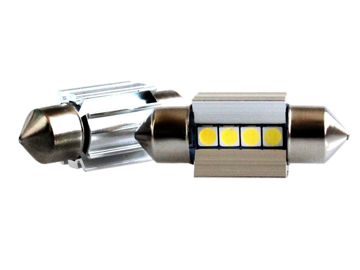 C5W autolamp 2 stuks | LED festoon 31mm | 4 - SMD 2W - 6000K - heatsink | CAN - BUS 12V DC - LEDPLANET.NL