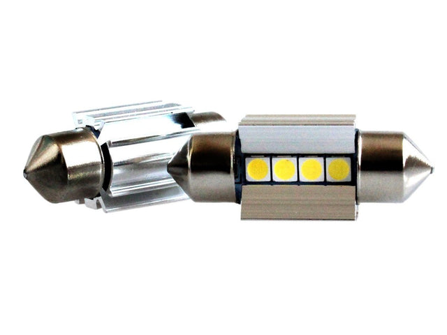 C5W autolamp 2 stuks | LED festoon 31mm | 4 - SMD 2W - 6000K - heatsink | CAN - BUS 12V DC - LEDPLANET.NL