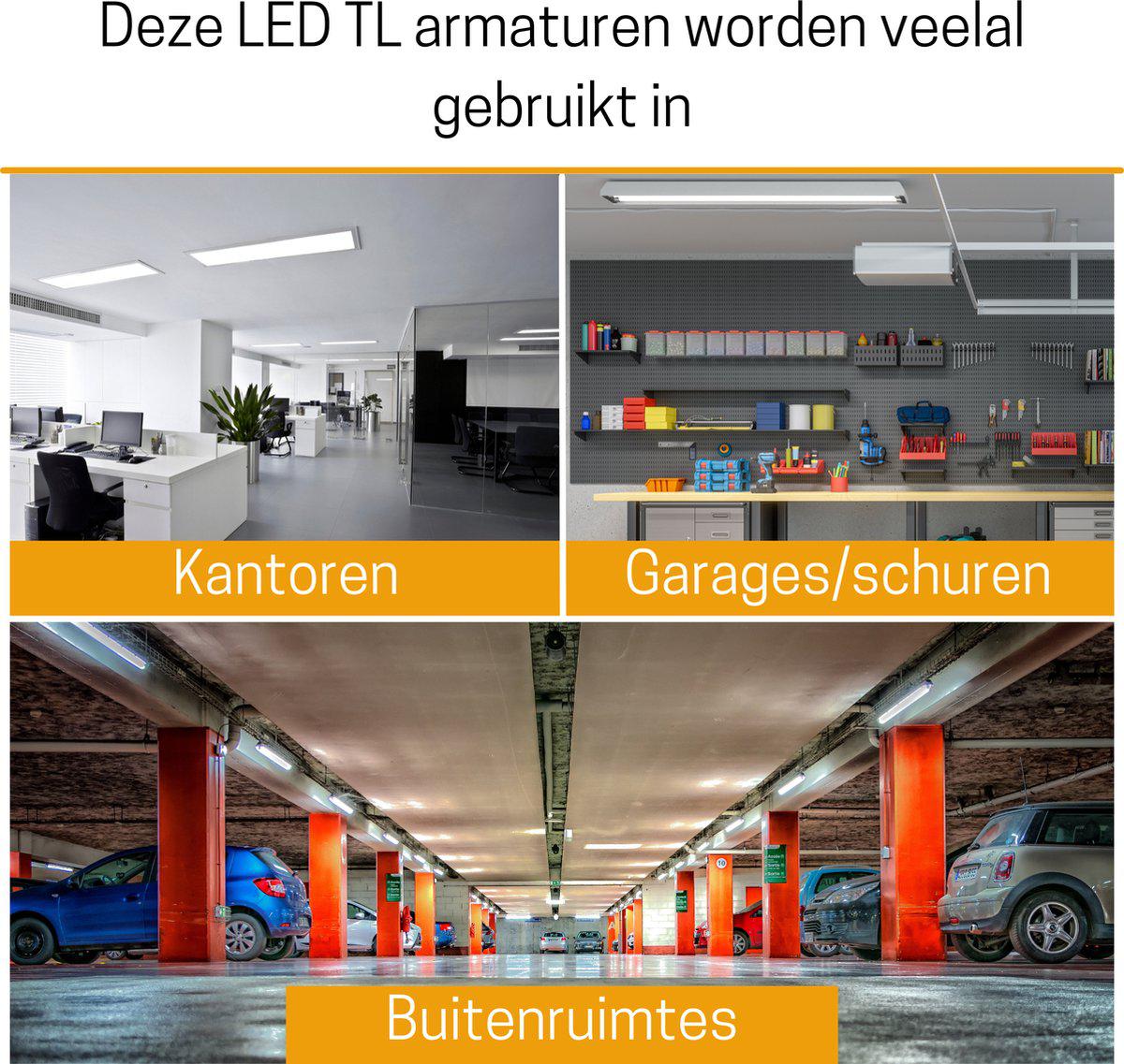 4 PACK - LED's Light Universele LED TL verlichting compleet 120 cm - voor binnen en buiten - 2500 lm