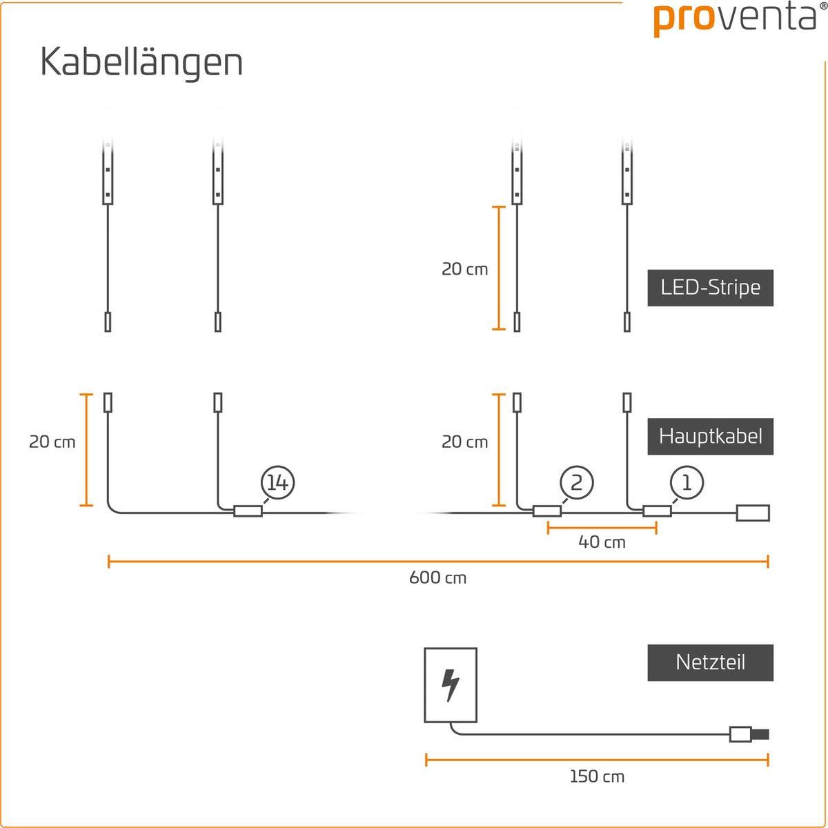 LED-Treppenbeleuchtungsset, 1700 Lumen – 15 Stufen – 80 cm – Warmweiß (2700 K) – Dimmbar – 15-teilig