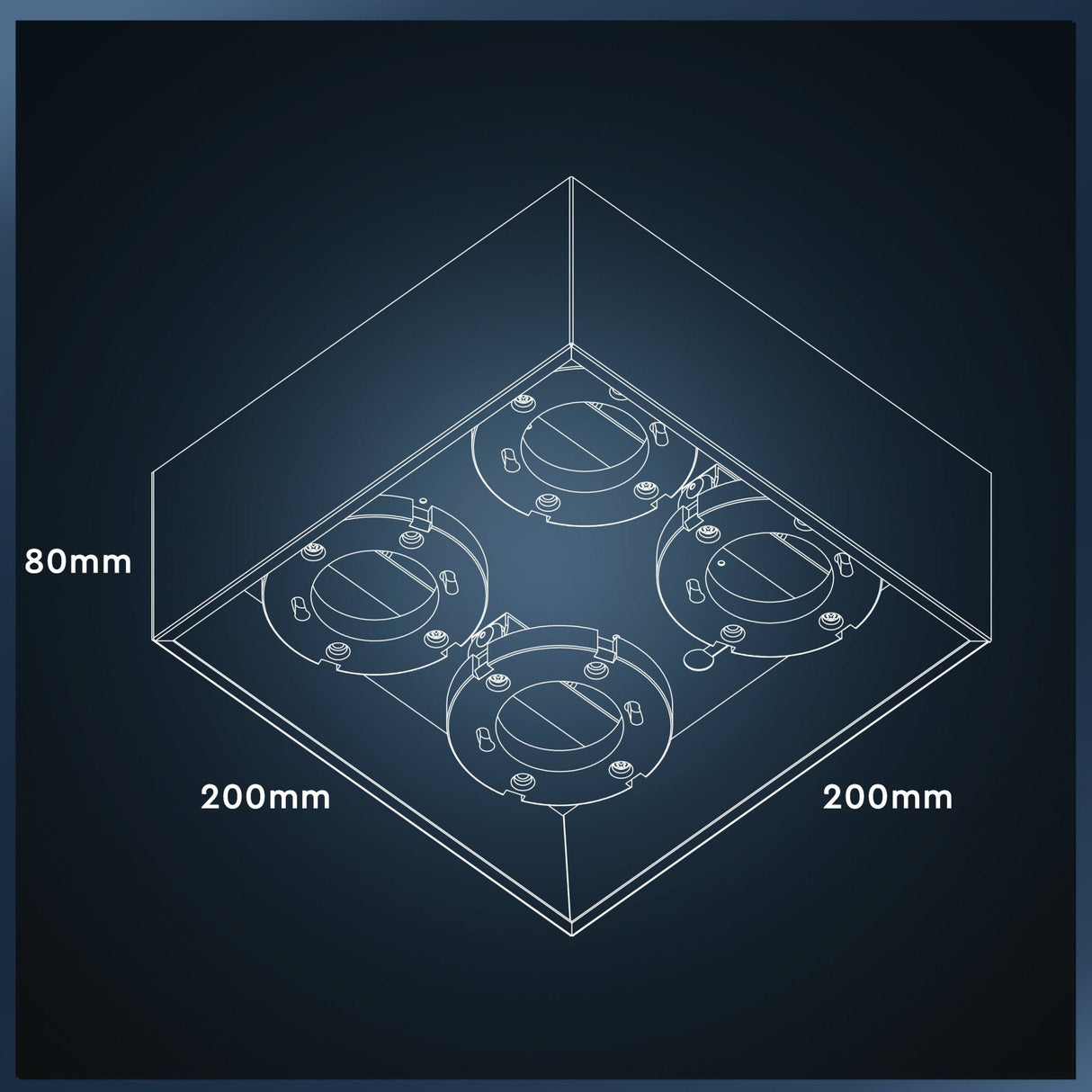 LED's Light Cube LED Ceiling Lamp - 4 light points - Rotatable light - Steel - 20 x 20 cm - White