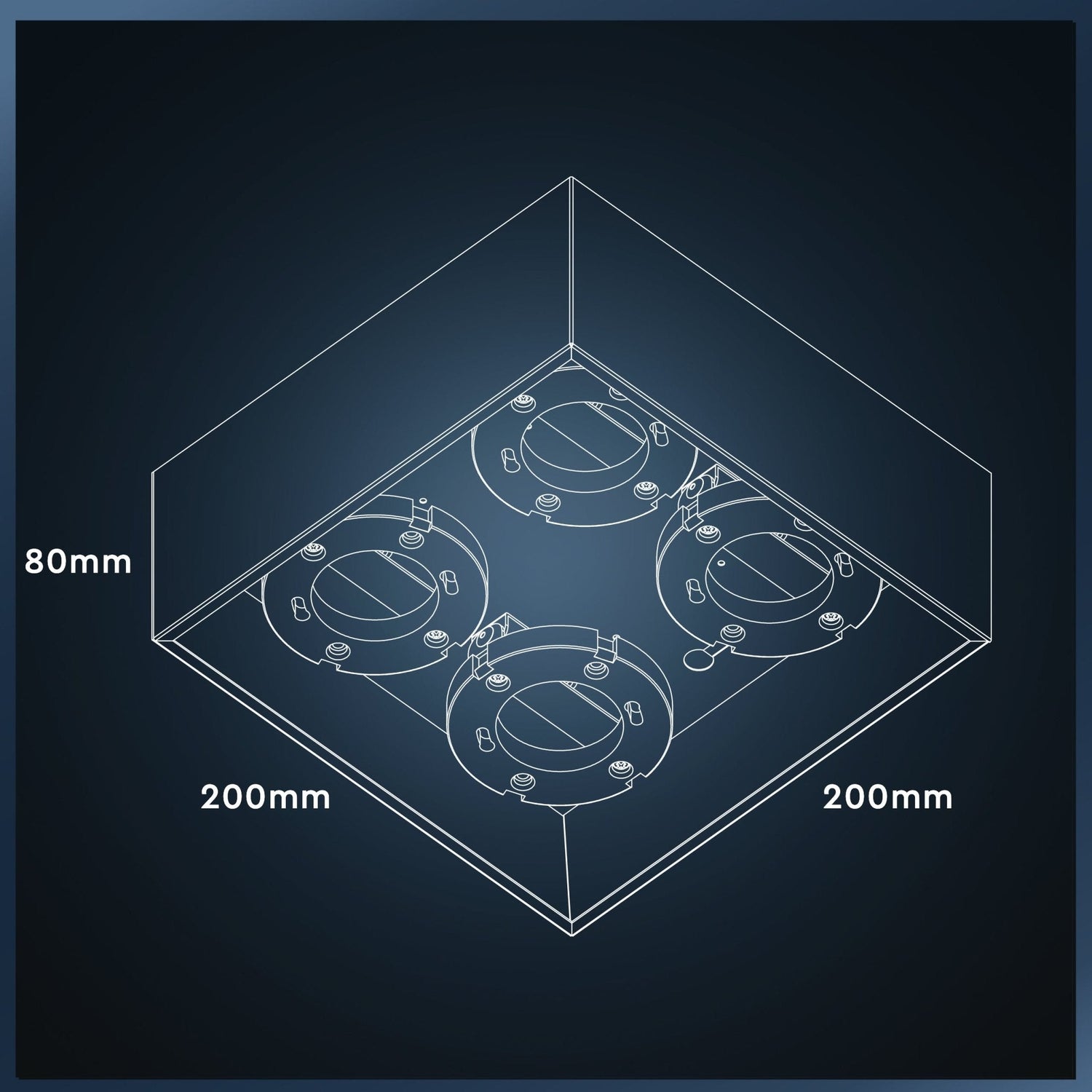 LED's Light Cube LED Ceiling Lamp - 4 light points - Rotatable light - Steel - 20 x 20 cm - White