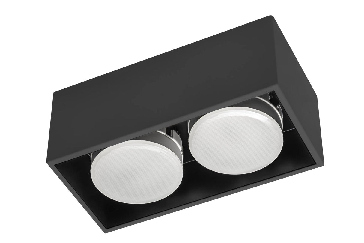 LED's Light Cube LED Ceiling Lamp - 2 light points - Rotatable light - Steel - 20 x 8 cm - Black