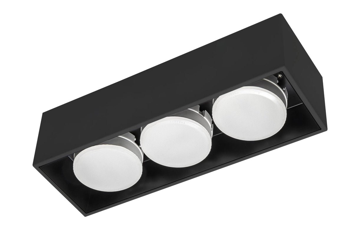 LED's Light Cube LED Ceiling Lamp - 3 light points - Rotatable light - Steel - 30 x 8 cm - Black