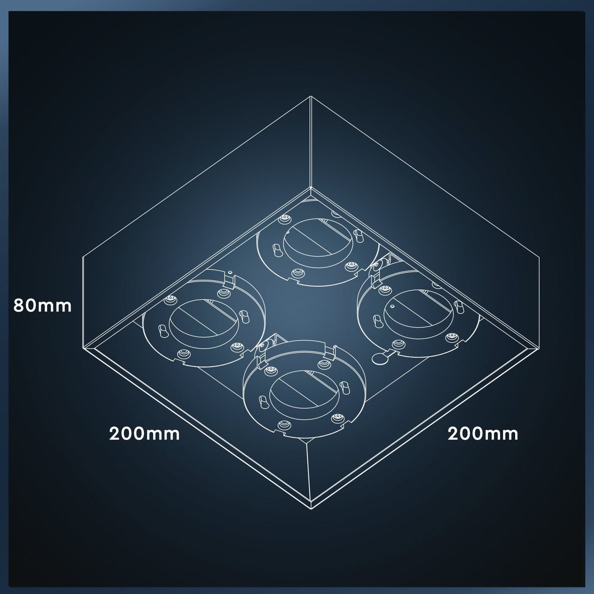 LED's Light Cube LED Ceiling Lamp - 4 light points - Rotatable light - Steel - 20 x 20 cm - Black