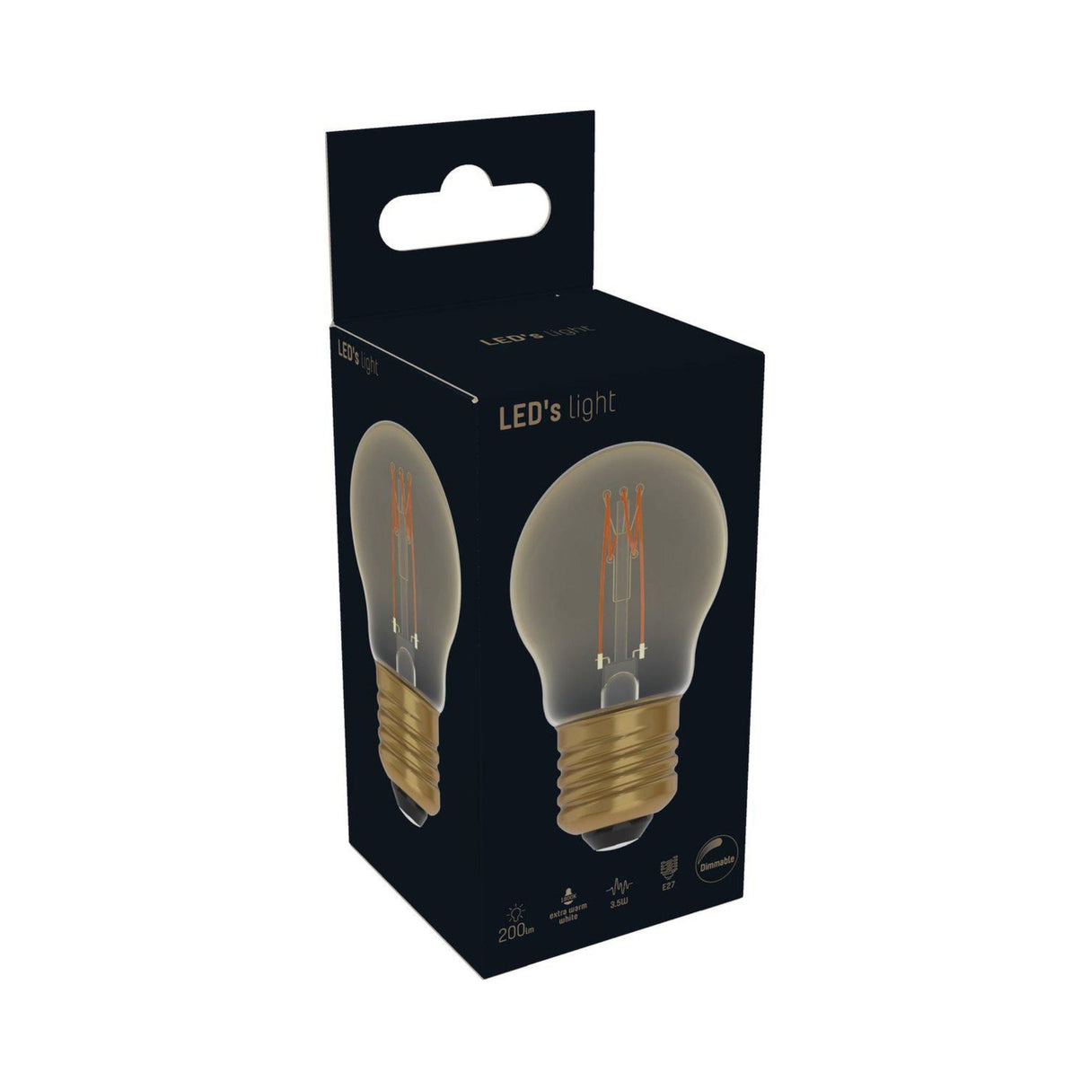 LED-Lampe, goldfarben, E27-Fassung – Glühlampen-Design – Dimmbar, extra warmweiß (1800 K)