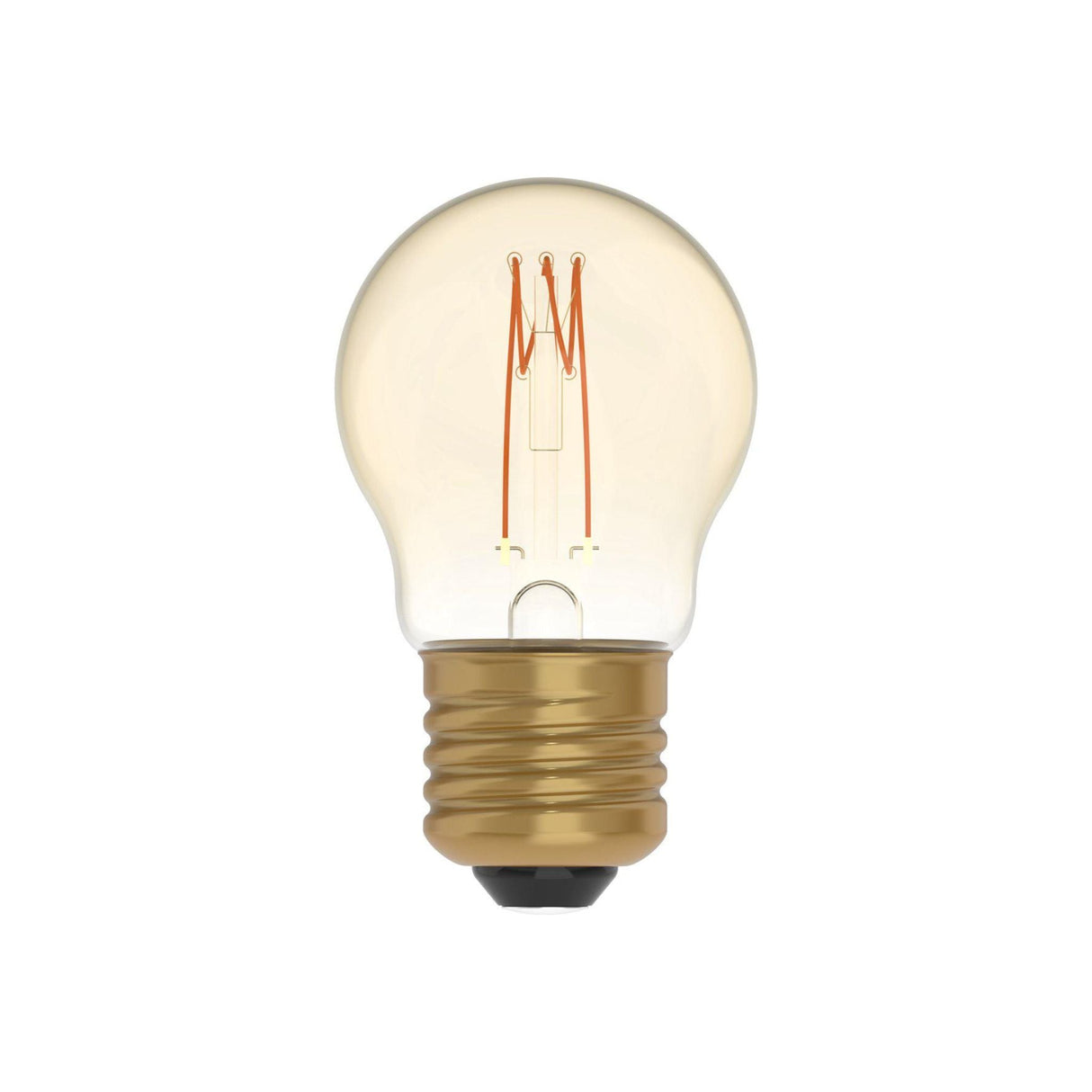 LED-Lampe, goldfarben, E27-Fassung – Glühlampen-Design – Dimmbar, extra warmweiß (1800 K)