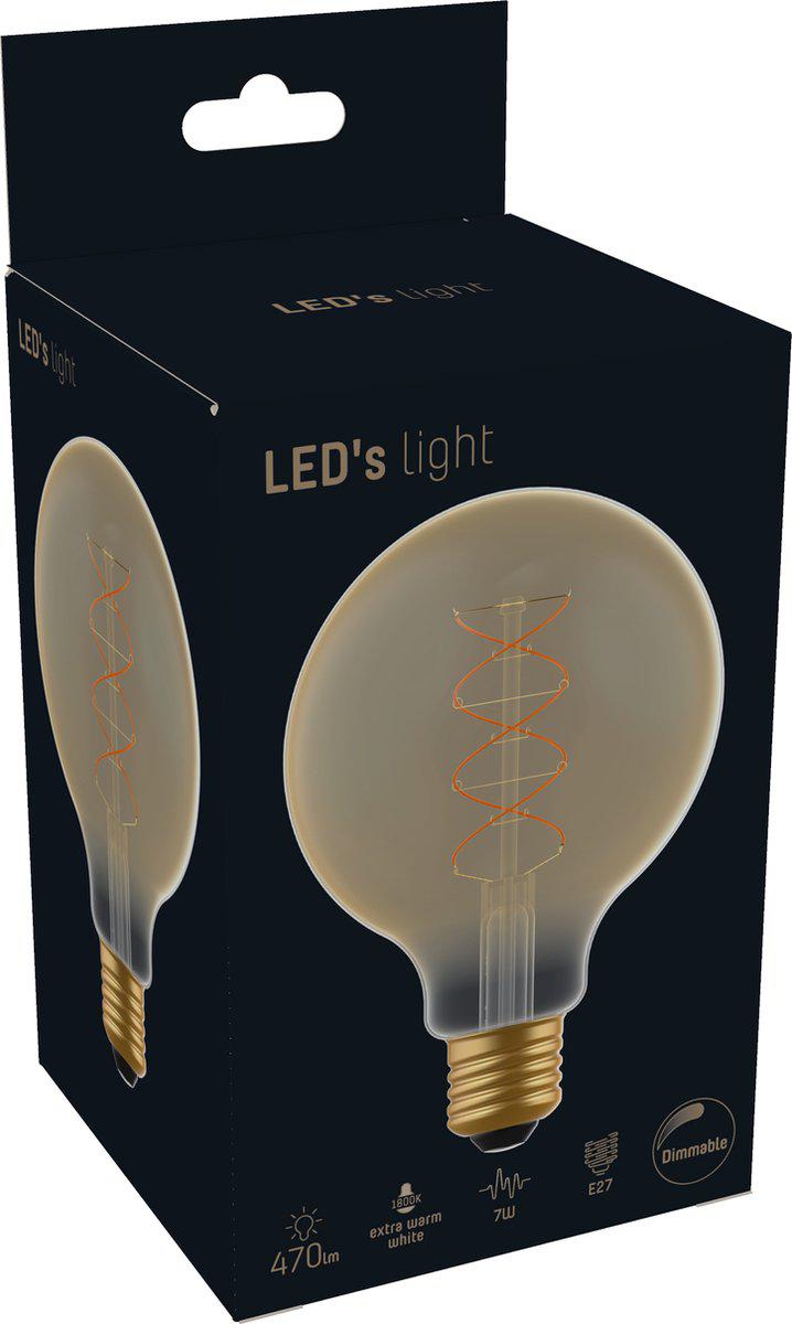 LED-Filamentlampe E27, dimmbar, 250 Lumen, 4 W, extra warmweiß (1800 K), G95-Fassung, Gold