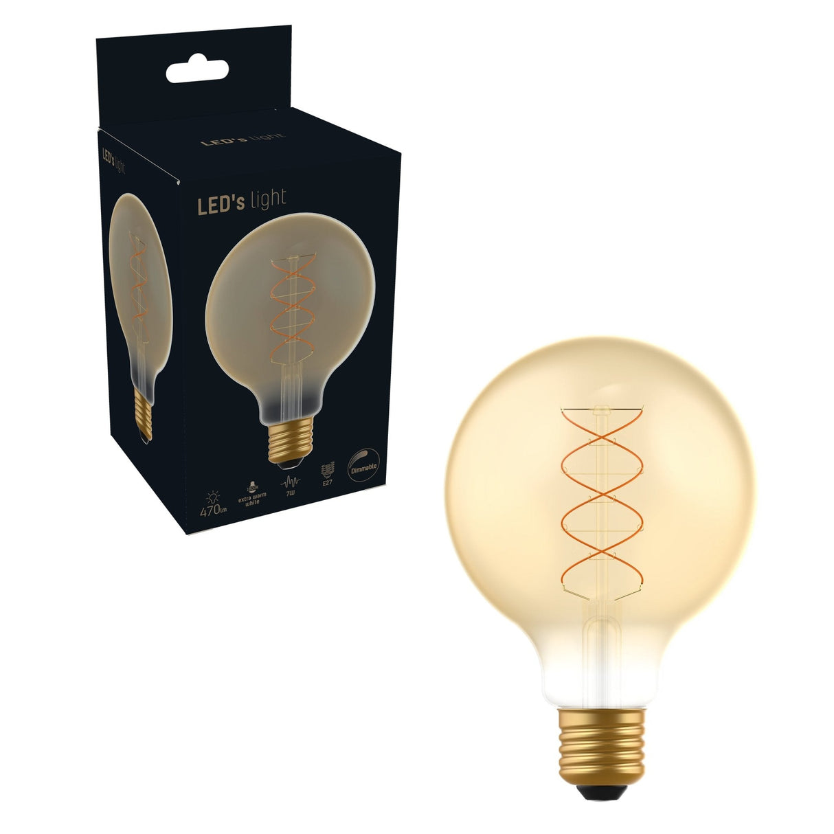 DecoDim LED-Lampe Gold E27 - XL Ø 9,5 cm - Dimmbar - Extra warmweiß - 5W (25W)