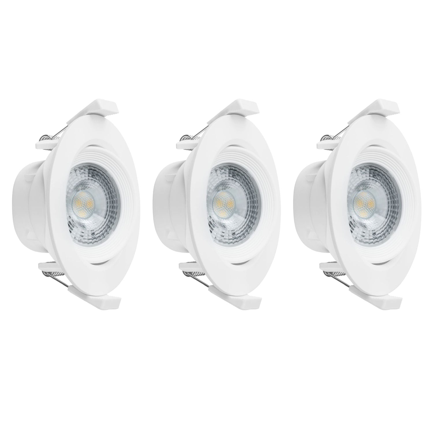 LED's Light 3-pack DimPro LED Recessed Spotlights White - Ø 68mm - Tiltable - Dimmable - Warm white
