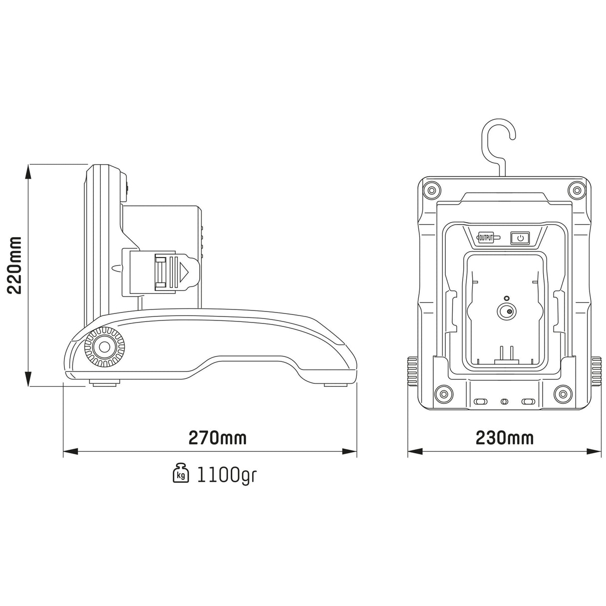 LED's Work 18 V kabellose LED-Arbeitsleuchte 2900 – funktioniert mit Akkus von Makita, Bosch, Dewalt, Milwaukee, Metabo – IP54