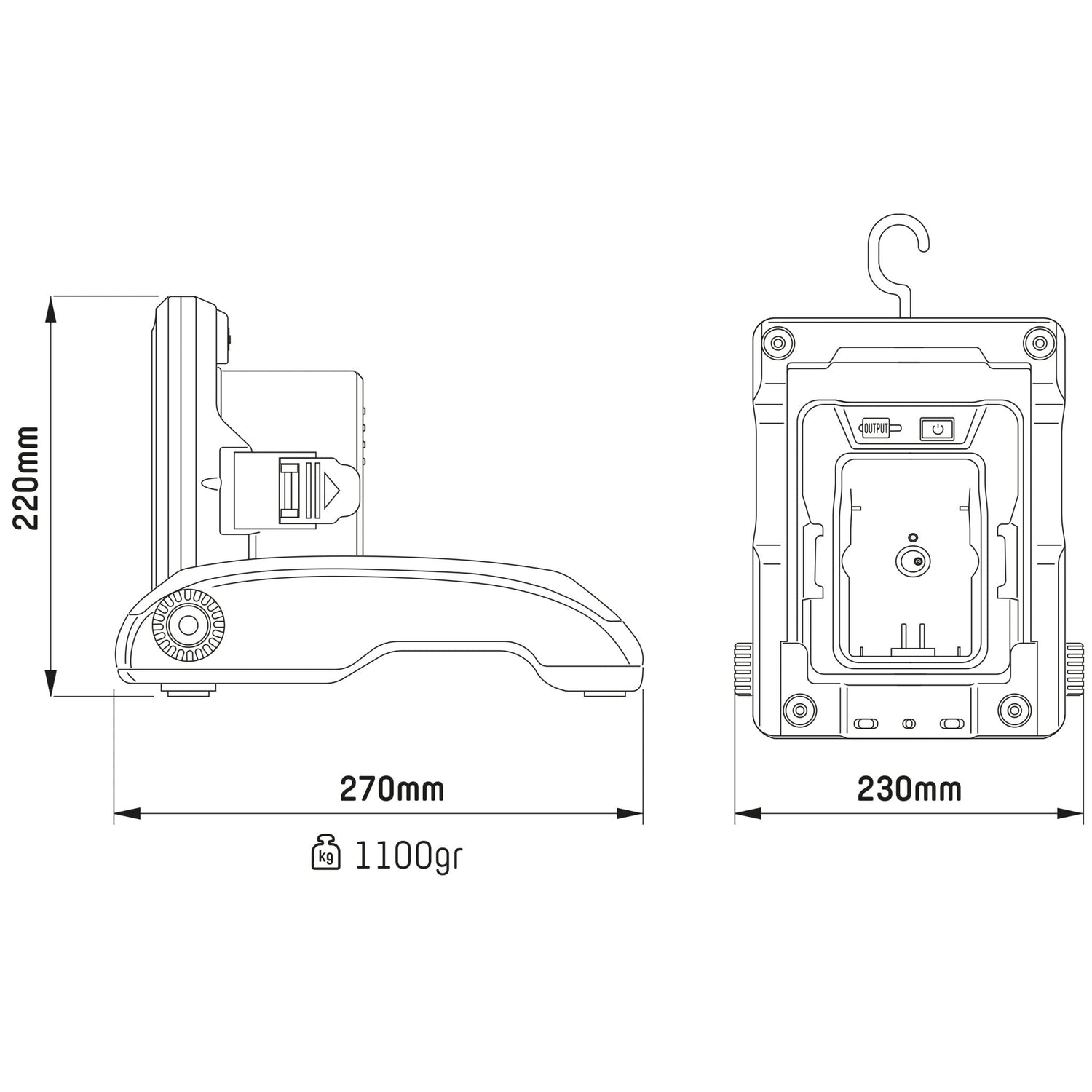 LED's Work 18 V kabellose LED-Arbeitsleuchte 2900 – funktioniert mit Akkus von Makita, Bosch, Dewalt, Milwaukee, Metabo – IP54