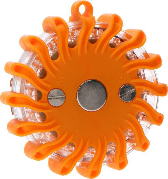 Draadloze LED Zwaailamp op Batterijen - 9 standen - Magnetisch & Waterdicht - oranje