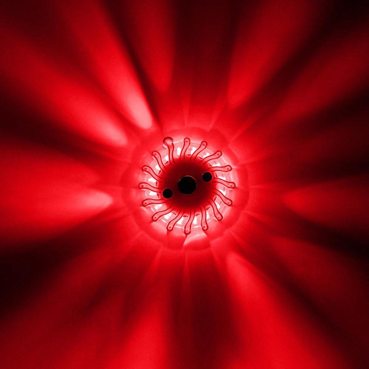 Draadloze LED Zwaailamp op Batterijen - 9 standen - Magnetisch & Waterdicht - Rood