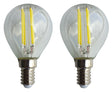 E14 kogellamp G45 2 stuks | LED 4W=40W gloeilamp | daglichtwit filament 6500K | 230V - LEDPLANET.NL