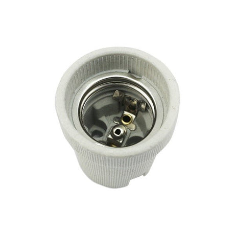 E27 fitting 12V - 250V 2 stuks | grote keramische lamphouder | wit/beige - LEDPLANET.NL