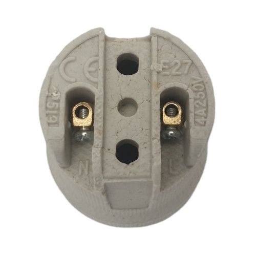E27 fitting 12V - 250V 2 stuks | grote keramische lamphouder | wit/beige - LEDPLANET.NL