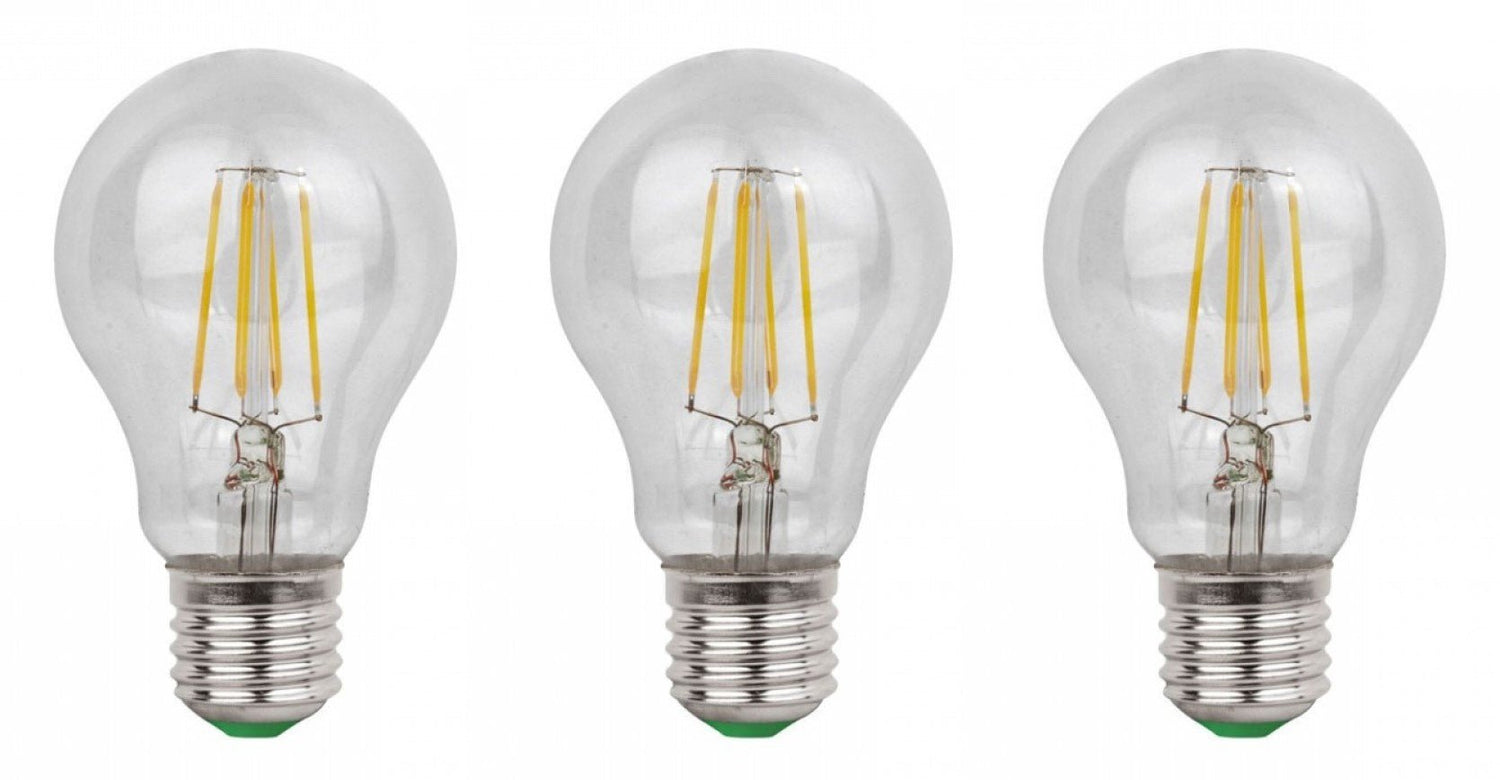 E27 LED lamp 3 stuks | gloeilamp A60 | 8W=80W | daglichtwit filament 6500K - LEDPLANET.NL