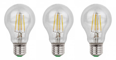 E27 LED lamp 3 stuks | gloeilamp A60 | 8W=80W | daglichtwit filament 6500K - LEDPLANET.NL