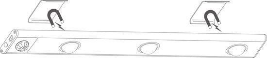 LED's Light EasyFix Kastverlichting onderbouwverlichting met Bewegingssensor - RGB functie - 3 lichtpunten - Draadloos en oplaadbaar (USB-C) - 35 cm