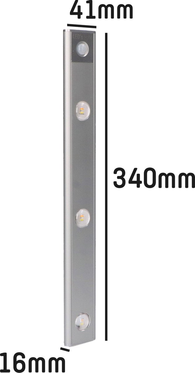 LED's Light EasyFix Kastverlichting onderbouwverlichting met Bewegingssensor - RGB functie - 3 lichtpunten - Draadloos en oplaadbaar (USB-C) - 35 cm