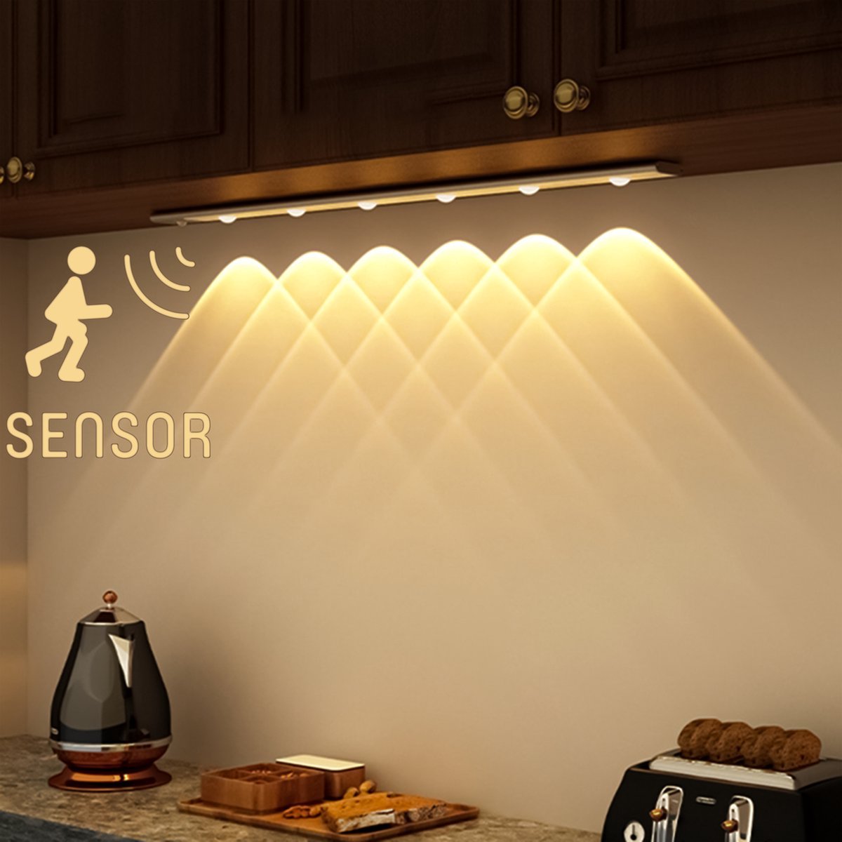 LED's Light EasyFix Kastverlichting met Bewegingssensor - RGB functie - 6 lichtpunten - Draadloos en oplaadbaar (USB-C) - 68,5 cm