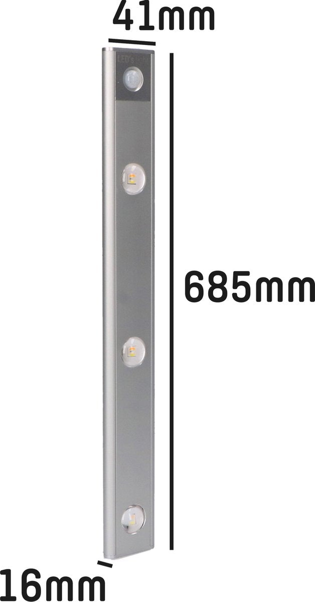 LED's Light EasyFix Kastverlichting met Bewegingssensor - RGB functie - 6 lichtpunten - Draadloos en oplaadbaar (USB-C) - 68,5 cm