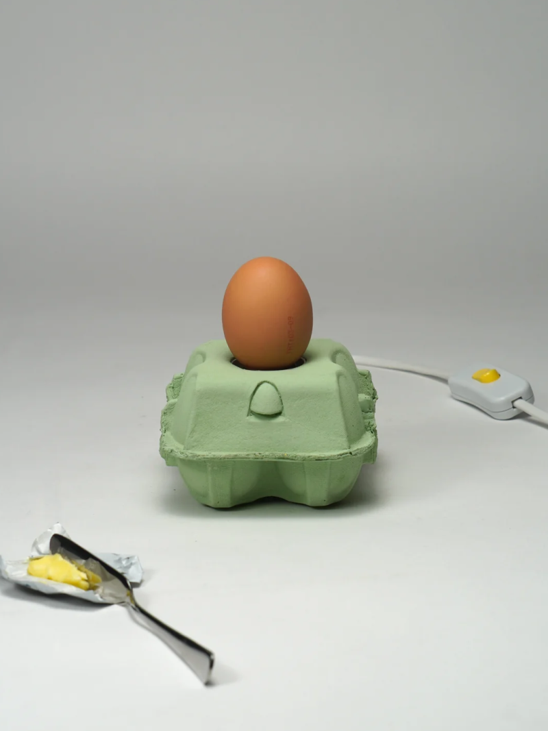 EggboxLAMP Mint LED lamp met geel schakelaar, decoratief, energiezuinig en uniek ontwerp