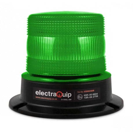 Groene LED zwaailamp R65 van ElectraQuip met duurzame bouw en heldere verlichting voor voertuigen