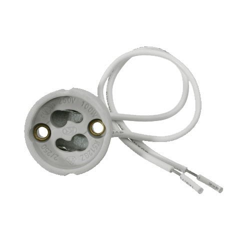 Fitting | LED lamp fitting | GU10 fitting porselein | 10cm snoer | wit - LEDPLANET.NL