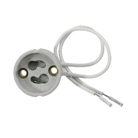 Fitting | LED lamp fitting | GU10 fitting porselein | 10cm snoer | wit - LEDPLANET.NL