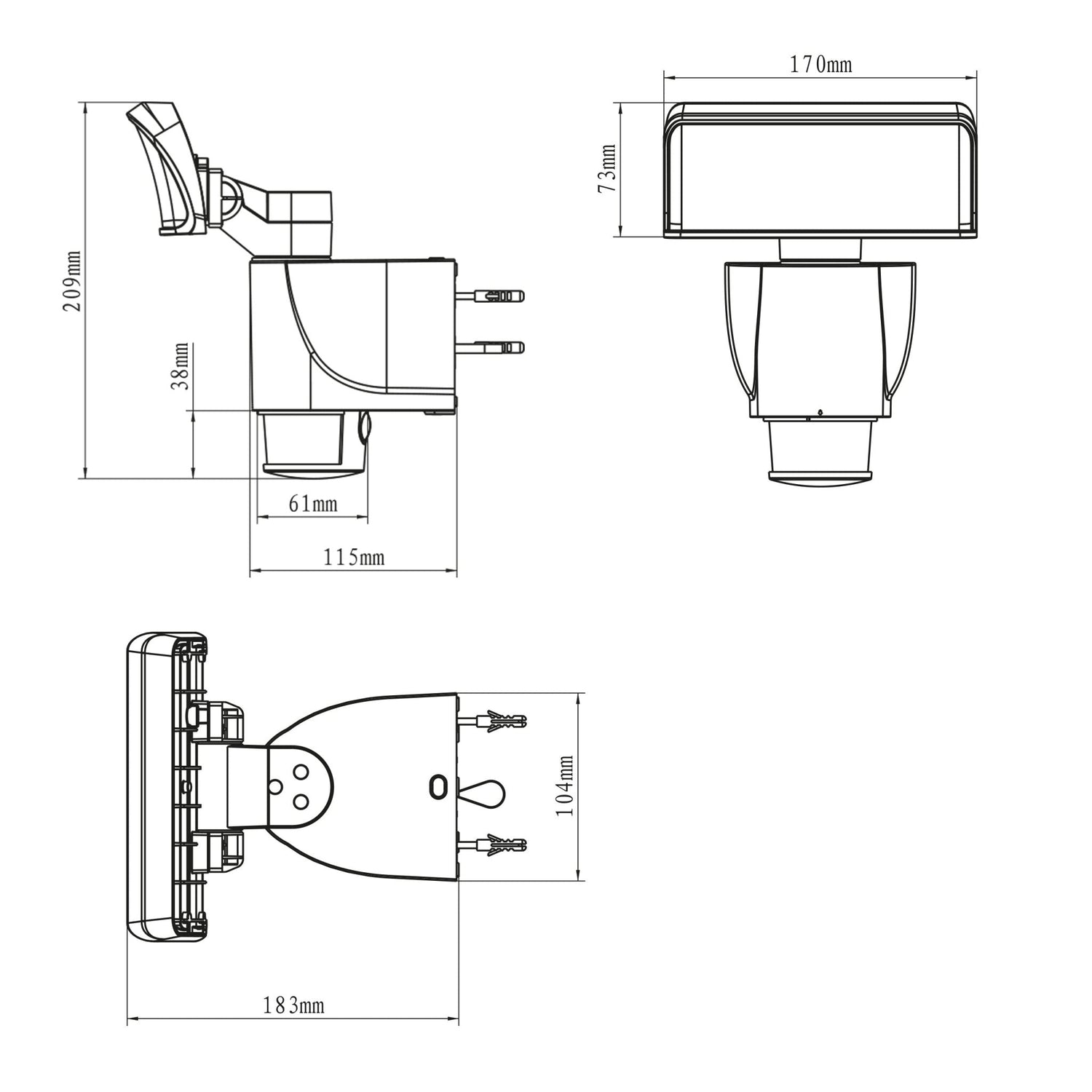 LED's Light LED Floodlight with Sensor - Automatic Motion Tracking - White