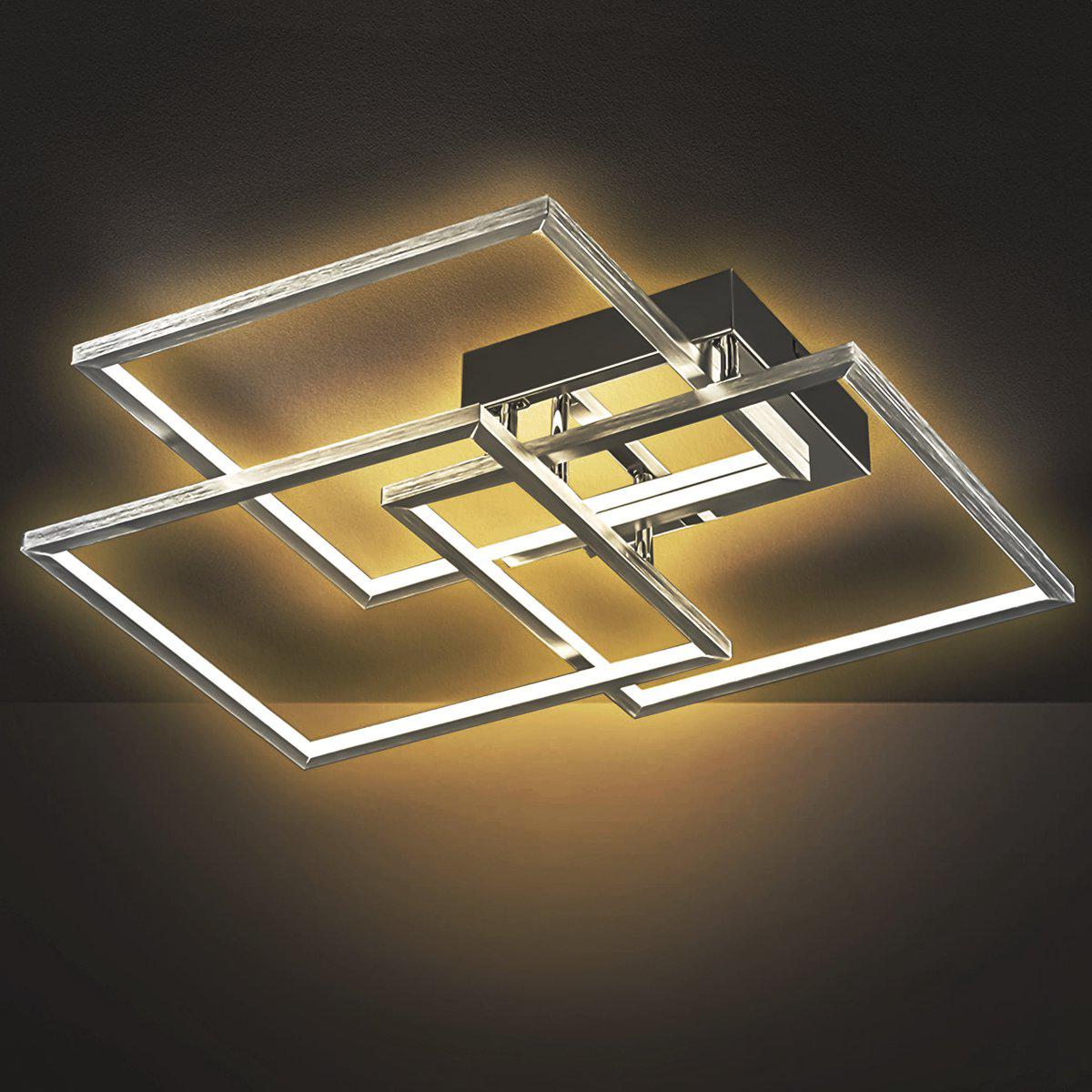 Frame LED Plafonniere 48 cm voor woonkamer - Warm wit licht - 3 lichtpunten - Vierkant