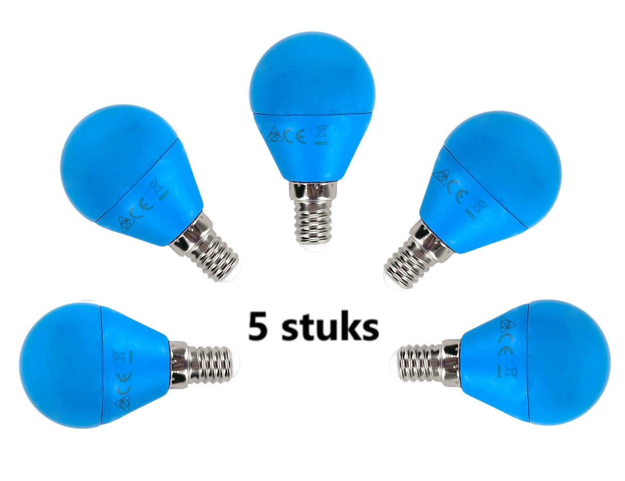 G45 kogellamp 5 stuks | E14 LED lamp 4W=30W gloeilamp | blauw licht - LEDPLANET.NL