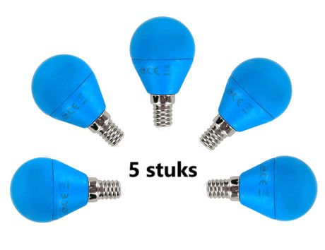 G45 kogellamp 5 stuks | E14 LED lamp 4W=30W gloeilamp | blauw licht - LEDPLANET.NL