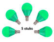 G45 kogellamp 5 stuks | E14 LED lamp 4W=30W gloeilamp | groen licht - LEDPLANET.NL