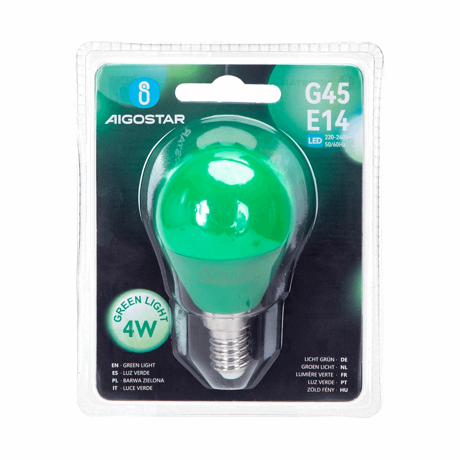 G45 kogellamp 5 stuks | E14 LED lamp 4W=30W gloeilamp | groen licht - LEDPLANET.NL