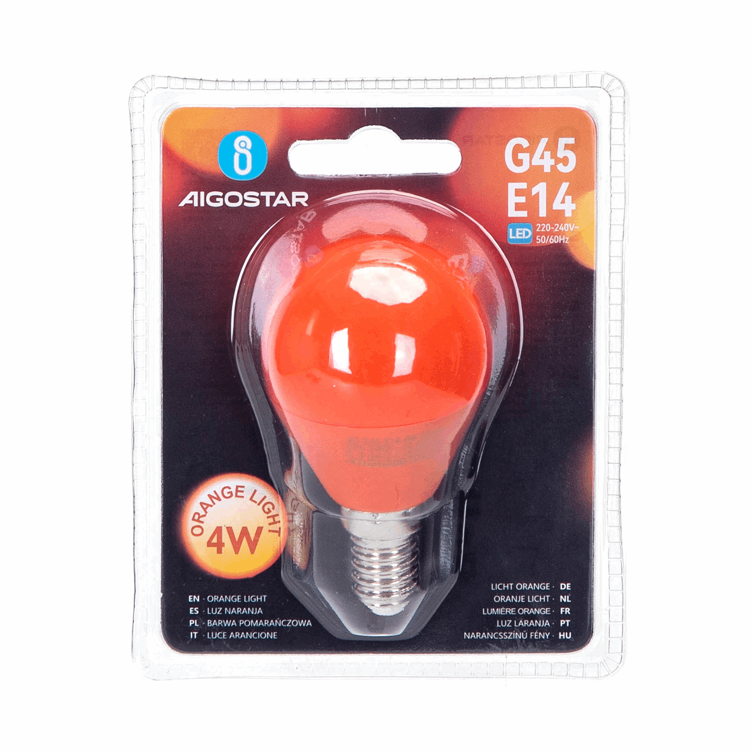 G45 kogellamp 5 stuks | E14 LED lamp 4W=30W gloeilamp | oranje licht - LEDPLANET.NL