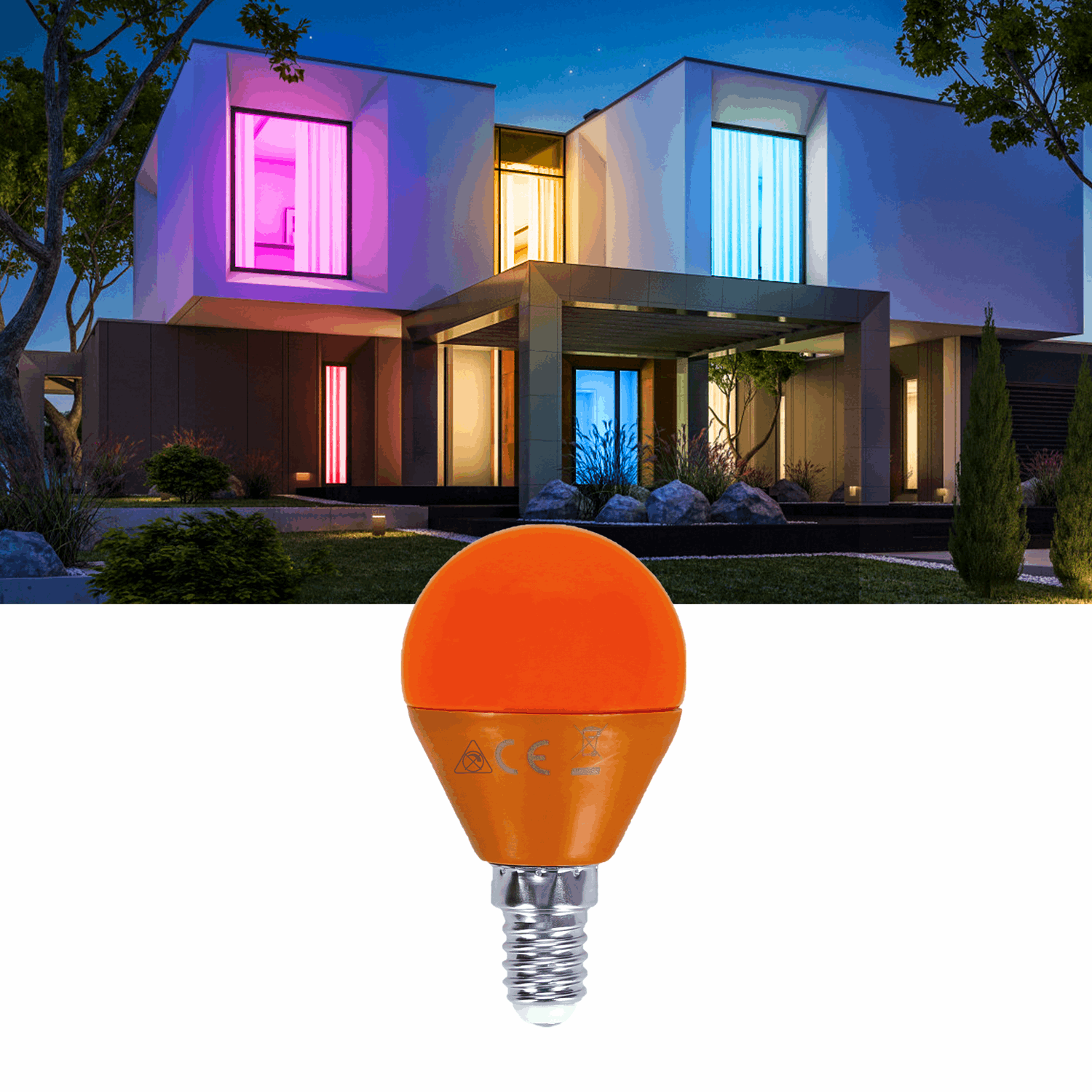G45 kogellamp 5 stuks | E14 LED lamp 4W=30W gloeilamp | oranje licht - LEDPLANET.NL