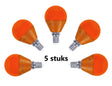 G45 kogellamp 5 stuks | E14 LED lamp 4W=30W gloeilamp | oranje licht - LEDPLANET.NL