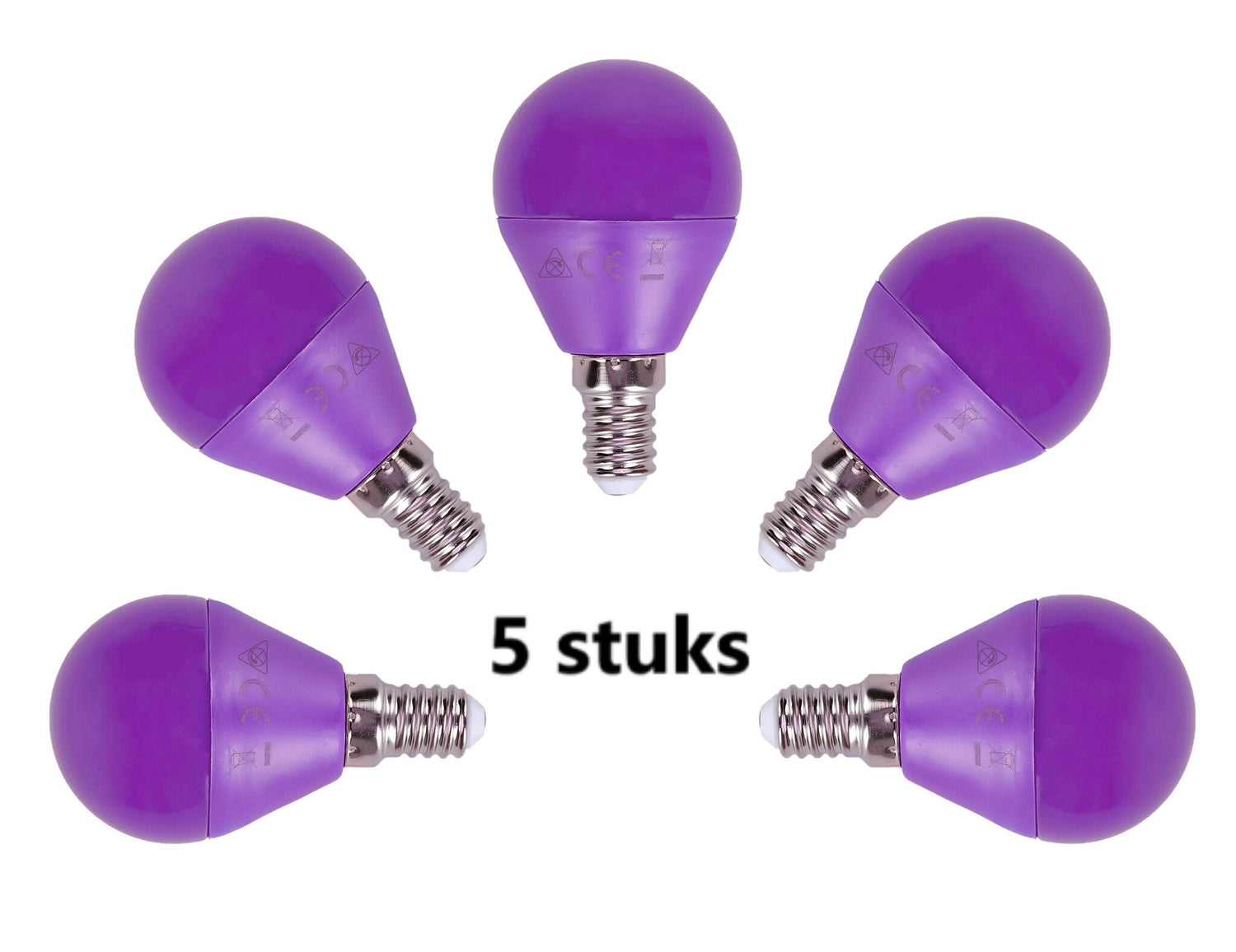 G45 kogellamp 5 stuks | E14 LED lamp 4W=30W gloeilamp | paars licht - LEDPLANET.NL