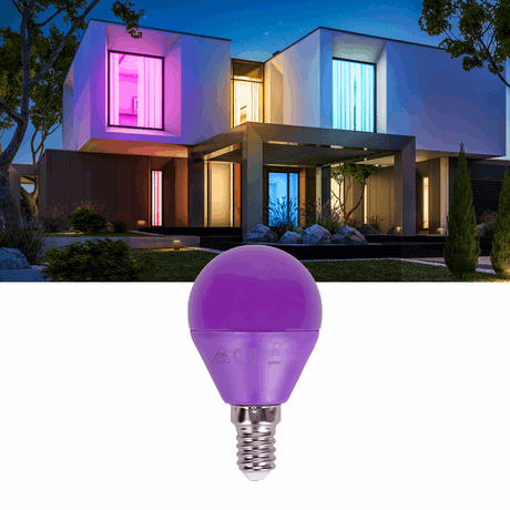 G45 kogellamp 5 stuks | E14 LED lamp 4W=30W gloeilamp | paars licht - LEDPLANET.NL